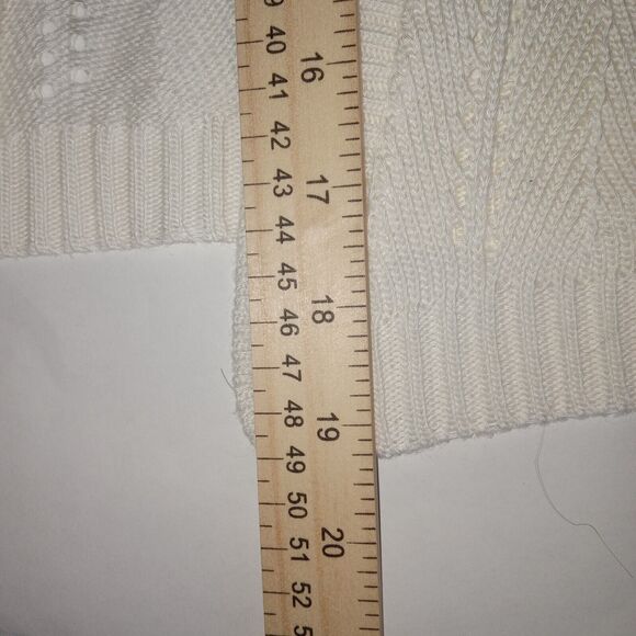 Jason Maxwell Cardigan Women M Open Front White Short Sleeve Casual Lite Weight - Picture 6 of 7